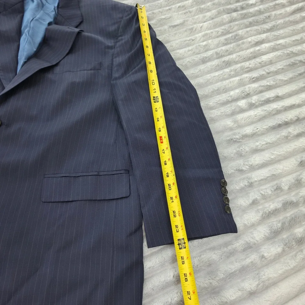Ralph Ralph Lauren Mens Navy Blue Pinstripe 2 Piece Suit 44R 38W x 30L Canada